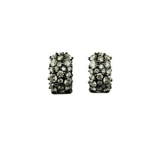 Paul Morelli 18K Black Gold Confetti Diamond Huggie Hoop Earrings #23024